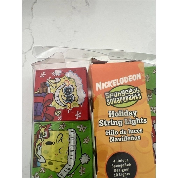 Spongebob Squarepants 12 String Lights Set Holiday Christmas New In Package - Picture 3 of 10